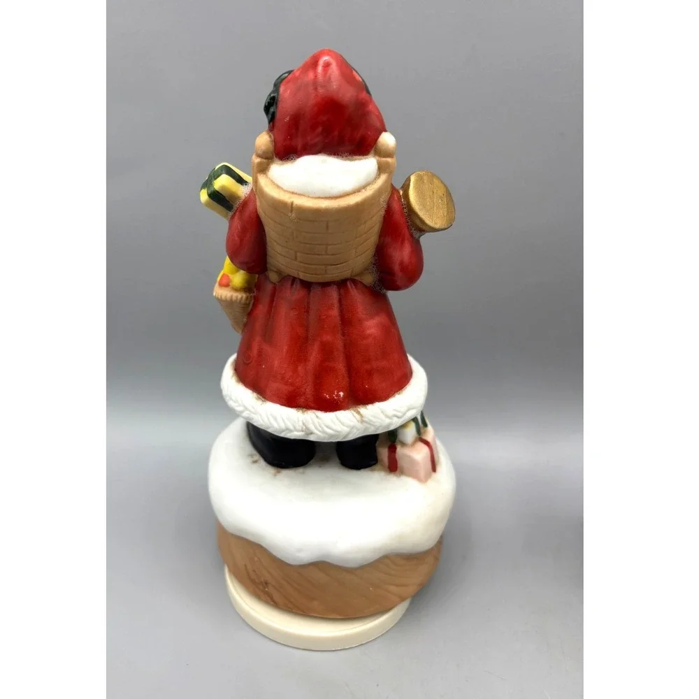 Vintage Ceramic‎ Santa Claus Music Box 1860 Father Christmas Figurine